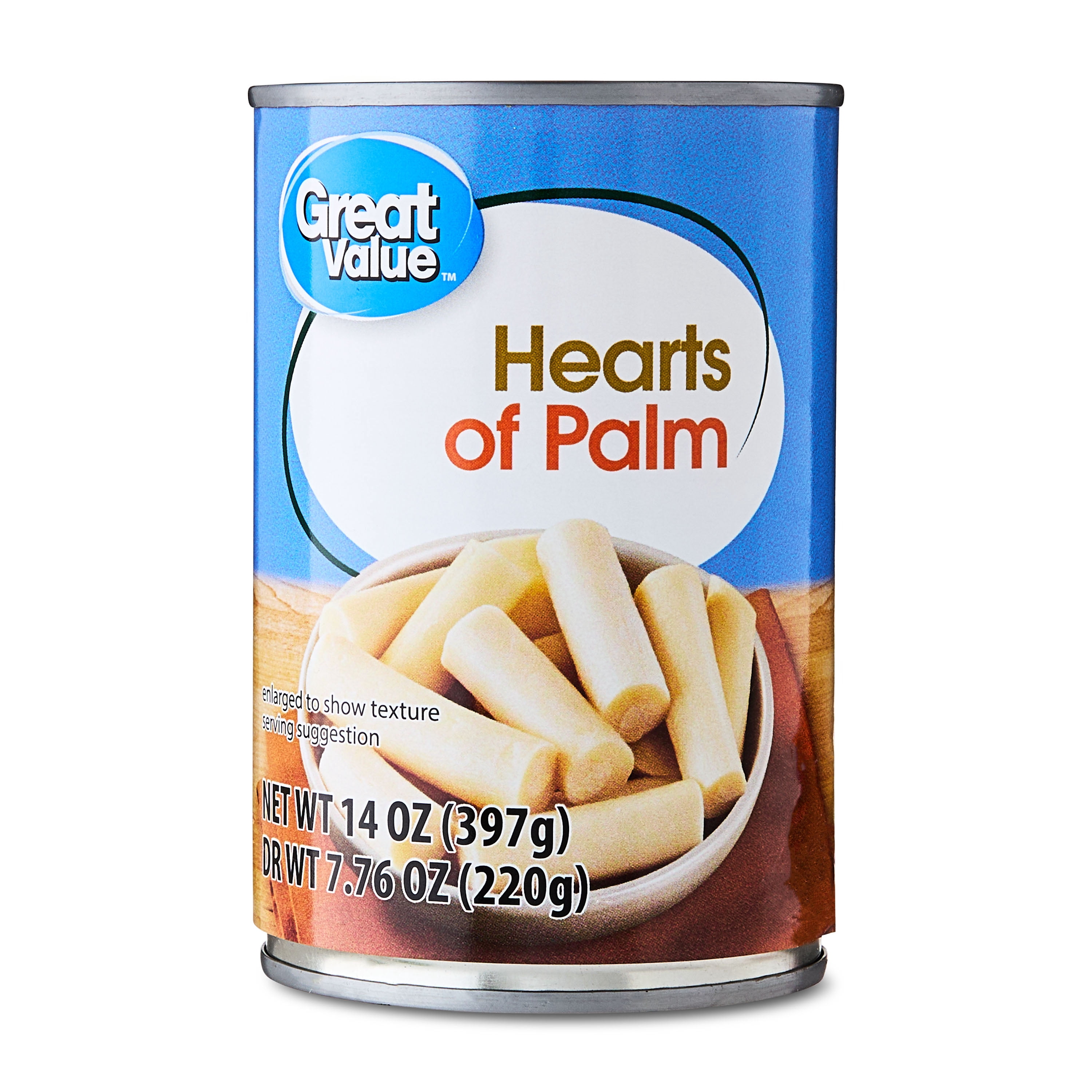 (12 pack) Great Value Hearts of Palm, 14 oz Can