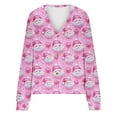 thumbnail image 5 of Zedker Women's Button Up Christmas Cardigans Long Sleeve V Neck Winter Funny Graphic Xmas Outerwear,Plus Size Pink S, 5 of 5