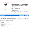 thumbnail image 2 of Ignition Distributor 1 - Compatible with 1996 - 2005 Chevrolet Express 2500 4.3L V6 - Autopart Premium, 2 of 2