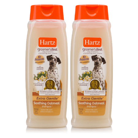 (2 pack) Hartz groomer's best soothing oatmeal dog shampoo, 18-oz