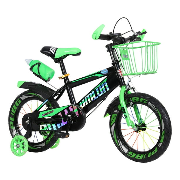 Bicicleta Entrenadora de Niños Aeiou Qk-06 Canasta Rodado 20 Verde