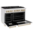thumbnail image 5 of ZLINE 48 in. Autograph Edition Dual Fuel Range in DuraSnow Stainless Steel with Matte Black Accents (RASZ-SN-48-MB), 5 of 5