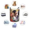 thumbnail image 3 of Lsque Colorful Flower Dog pattern Laundry Hamper Basket, Tall Woven Rope Hamper Basket for Clothes, Lightweight Storage Basket, Collapsible Waterproof-Small, 3 of 8