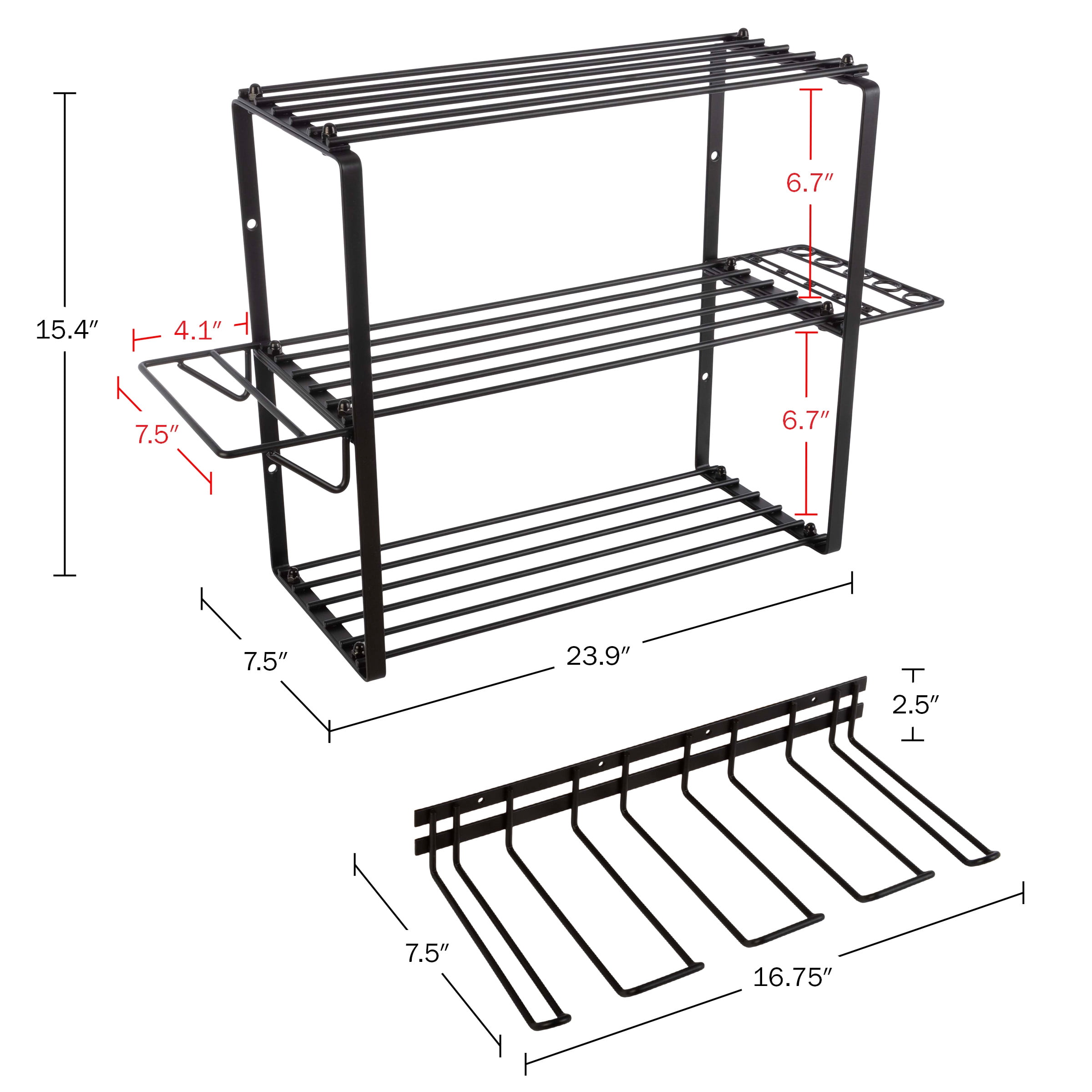 Stalwart Power Tool Organizer - 4-Tier Garage Shelving - 140lb Max Capacity