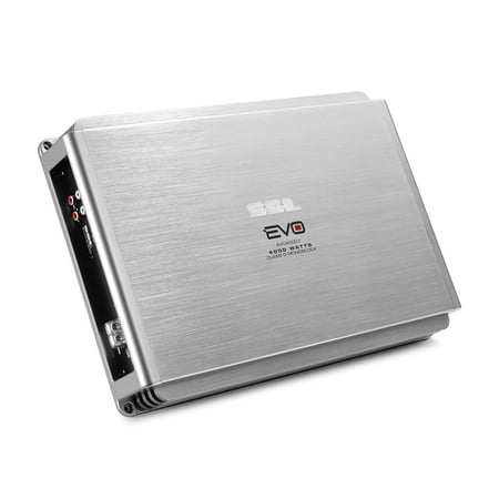 Sound Storm Laboratories EVO4000.1 Evolution Series Car Audio Amplifier - 4000 High Output, Class D, Monoblock, 1 Ohm, Mosfet Power, Low Level Inputs, Low Pass Crossover, Hook to Stereo and Subwoofer