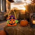thumbnail image 2 of Felt Witch Hat Jack O Lantern Halloween Treat Carry Bag Gothic Spooky Pumpkin Candy Storage Tote, Seasonal Tabletop Candy Station Decor for Halloween Party Entryway Displays, 2 of 6