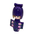 thumbnail image 4 of Muñeca de kimono de madera, figura coleccionable, adorno tradicional, figura en miniatura violeta, 4 of 9