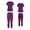 Grape, variant on Women’s Medical Nursing Jogger Scrub Set Flexxione Mock Wrap Top and Jogger Pants