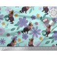 thumbnail image 2 of Soimoi Poly Georgette Fabric Leaves,Floral & Wolf Cartoon Fabric Prints by Yard 52 Inch Wide, 2 of 3
