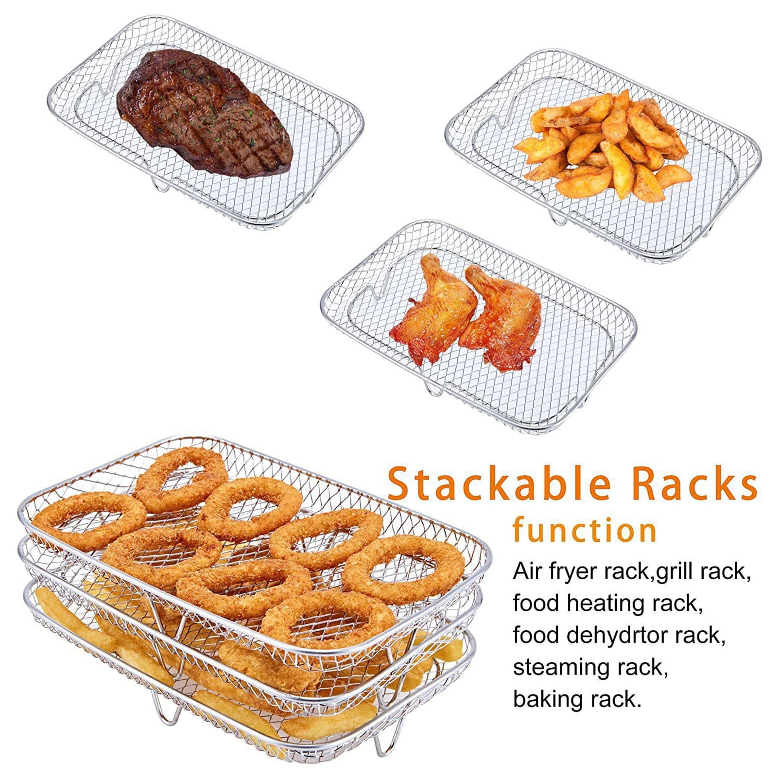 Nonstick Air Fryers Rack Easy to Clean, Stackable, Convenient