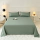 thumbnail image 1 of Solid Color Polyester Bed Sheet Set | 1 Sheet 150x230cm & 2 Pillowcases 74x48cm | Dark Blue Pink Yellow White Purple Red Green | Easy Care Durable Soft | Fade Resistant Washable | 3-Piece Bedding, 1 of 6