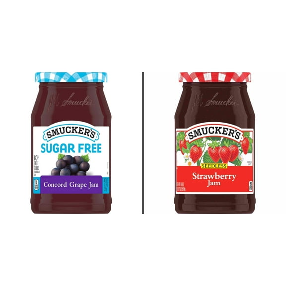 Smucker's Sugar Free Concord Grape 12.75 oz & Smucker's Seedless Strawberry 18 oz