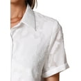 thumbnail image 5 of INSPIRE CHIC Women's Floral Lapel Collar Short Sleeve Button Down Chiffon Work Blouse XS White, 5 of 6