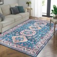 thumbnail image 2 of HOMERRY Area Rug 3' x 5' Washable Bohemian Area Rug Indoor Medallion Area Rugs Non-Slip Floor Cover for Living Room Bedroom Kitchen, Teal, 2 of 6
