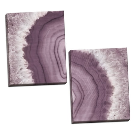 Caramel Agate - Gango Home Decor Contemporary Agate Geode I & II Plum by Wild Apple Portfolio (Ready to Hang); Two 16x20in Hand-Stretched Canvases