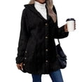 thumbnail image 5 of Aellinatey Women's Wool Jacket Button-Down Jacket Hooded Side-Open Cardigan Jacket, 5 of 20