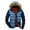 Blue, variant on Brondbend Mens Winter Coats Mens Fall Jacket Hooded Long Sleeved Zipper Pocket Outerwear Multicolor Thick Jacket Loose Fit Daily Tops Blue