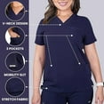 thumbnail image 2 of By Me Women’s Scrub Top – Stretch V-Neck Top with 1 Front Pocket | Comfortable, Durable & Stylish Scrub Tops for Women Workwear & Everyday Use, 2 of 6
