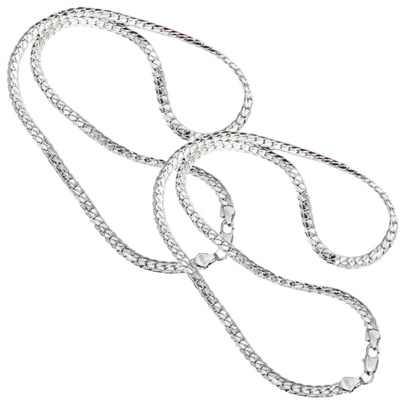 Cadenas de Plata Esterlina VentDepot 2Pzas Sterling 925 45cm 6mm de grosor