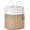 Cream White and Brown-15"W x 17.7"L, variant on Woven Storbasket Decorative Rope Wooden Bead Decoration For Blanketss Clothes Shoes Plant Organizer Bin With Handles Living Room Home  16" Wx13.8 L Cream White And Brown