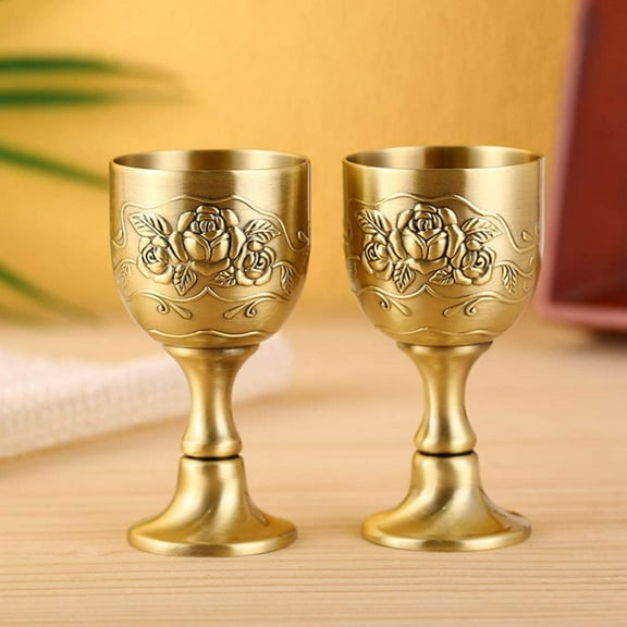2 Pack Vintage Goblet, Metal Cup for Liquor, Ritual, Royal Medieval Decor, comfortable to hold and durable for lasting uses