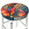 thumbnail image 3 of Naloa Butterflies On Rocky Cliff Round Bar Stool Cushion Cover 12-14 inch, Fits Kitchen, Office, Restaurant Chairs - {sizeName}14 inch, 3 of 7