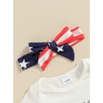 thumbnail image 6 of Jxzom Infant Baby Girl 4th of July Outfit Newborn Romper Shorts Headband Set 3 6 9 12 18 Months Summer Bodysuit American Flag Clothes, 6 of 8