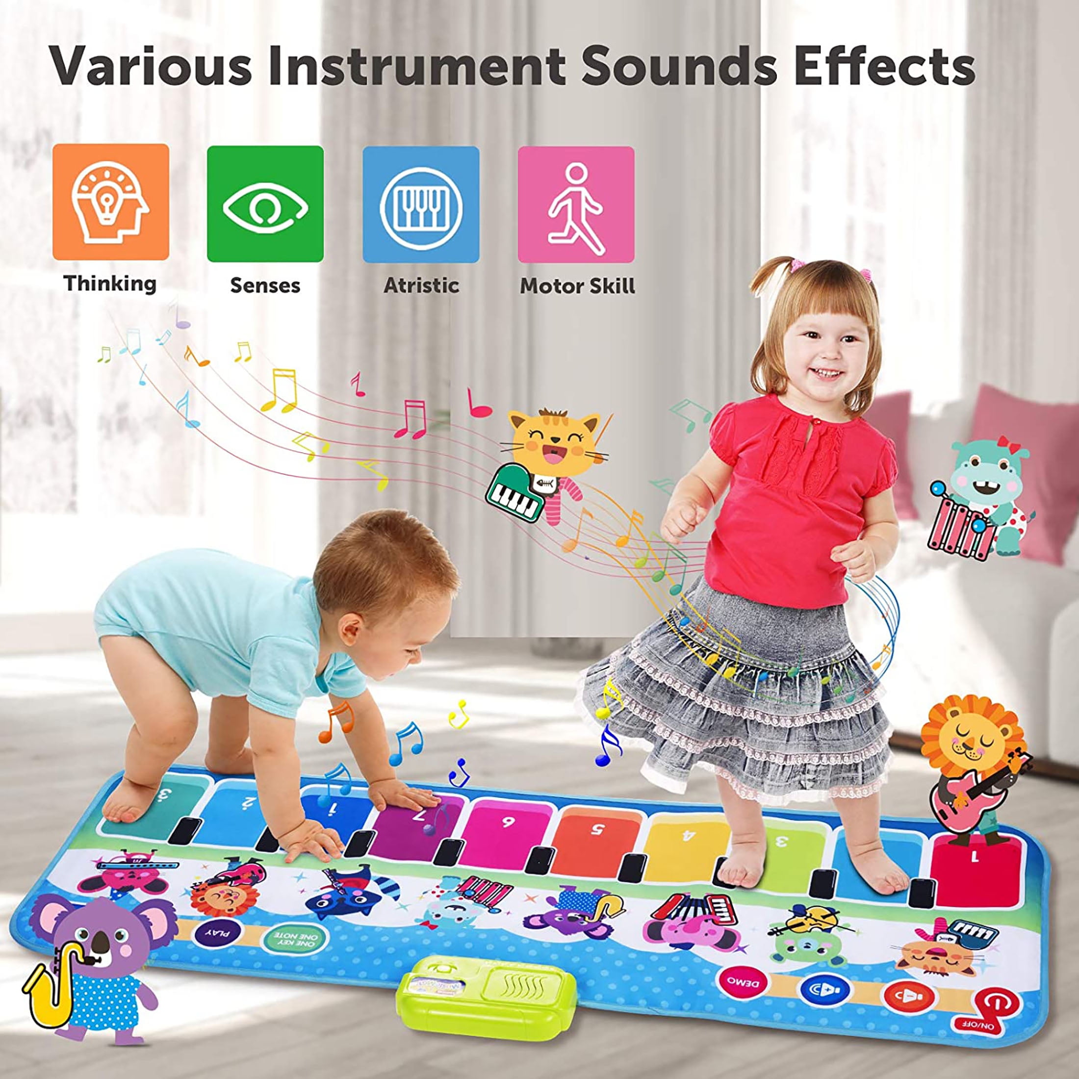 Joyjoz Piano Mat, Upgraded Musical Mat with 8 Instruments Sounds Child