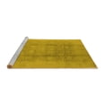 thumbnail image 2 of Ahgly Company Machine Washable Indoor Square Oriental Yellow Industrial Area Rugs, 4' Square, 2 of 4