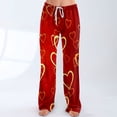 thumbnail image 4 of FrzhBrz Womens Valentines Day Pj Pants Soft Lounge Pajama Pants Drawstring Soft Love Heart Pj Bottoms Lounge Pj Sleepwear, 4 of 5