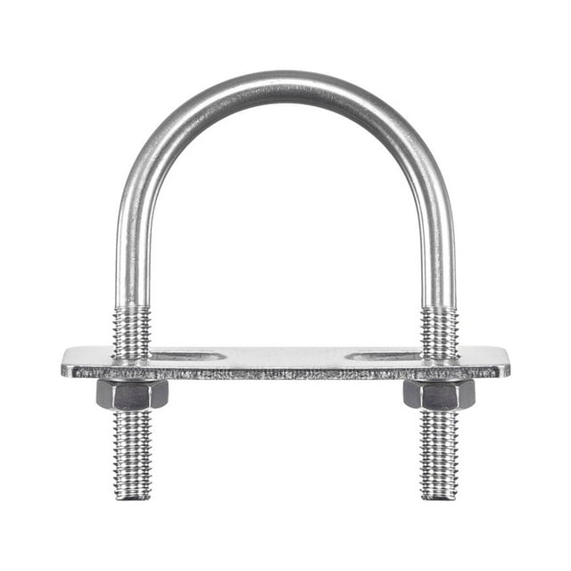 Unique Bargains Round U-Bolts 6 Sets 47mm Inner Width 72mm Length M8 with Nuts and Plates