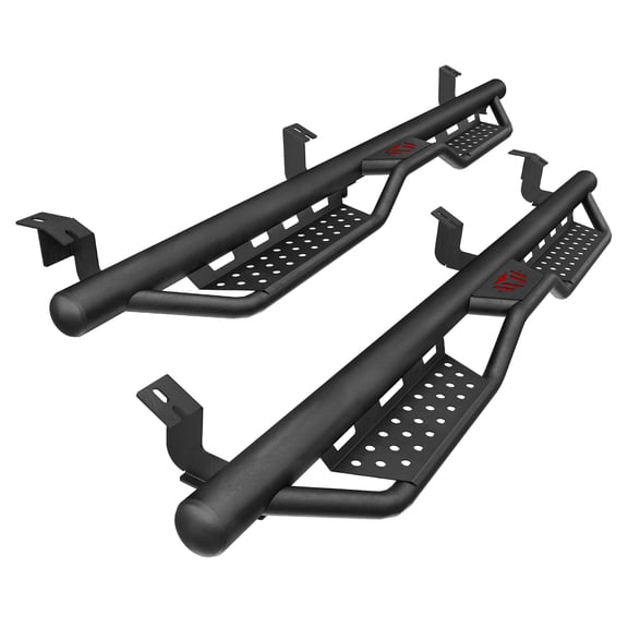 Noaman Running Boards for 2005-2023 Toyota Tacoma Double Cab Black Red