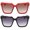Red, Black, variant on Square Oversized Sunglasses for Men & Women -Top Horned Rim Eyewear