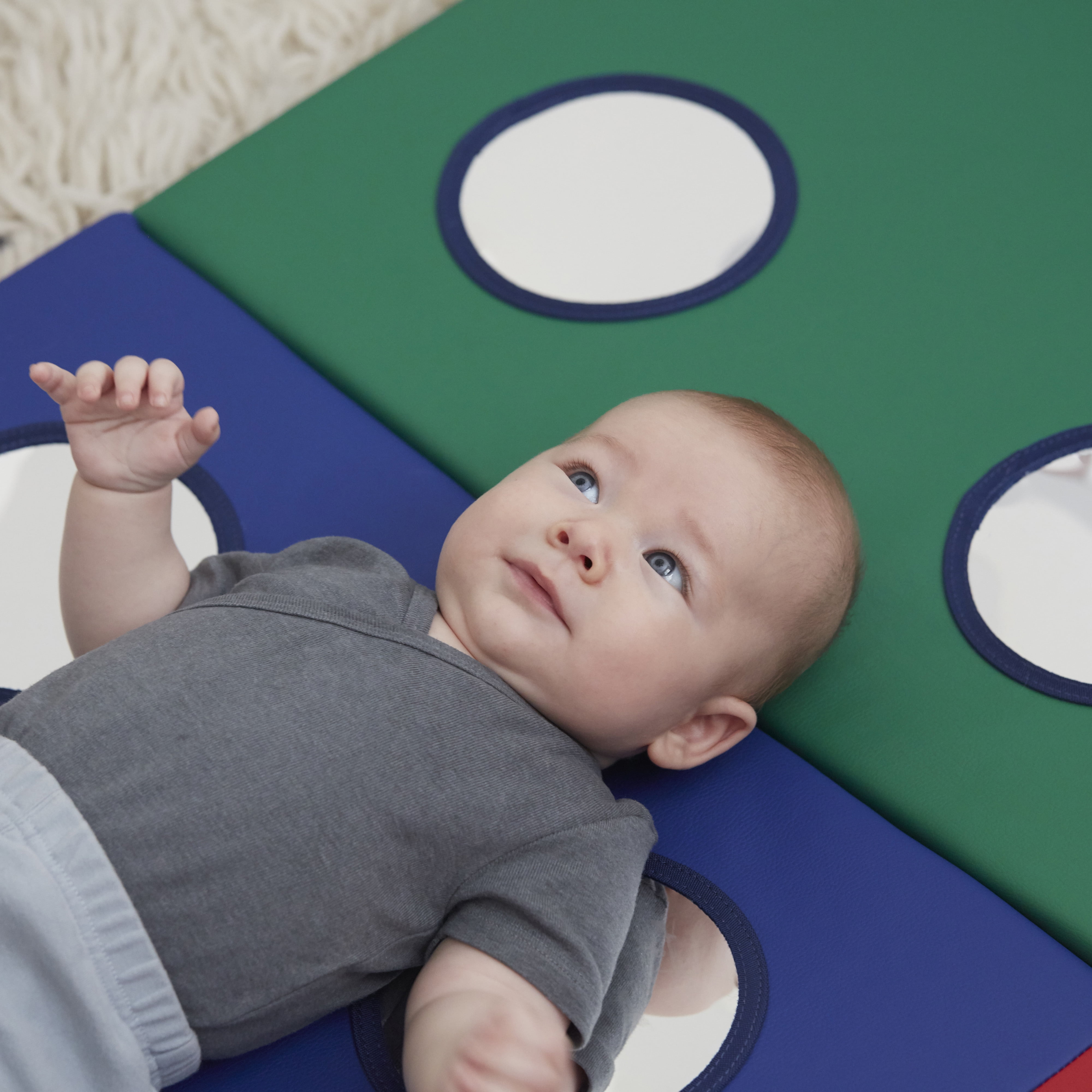 ECR4Kids SoftZone 123 Look at Me Activity Play Mat with Mirrors, Folding Playmat, Assorted