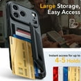 thumbnail image 2 of Oneagle Stand & Wallet Case (Store 4-5 Cards) for iPhone 17 Pro Max Case with Card Holder,Black, 2 of 7