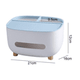 thumbnail image 2 of Soporte para cubierta de caja de pañuelos con almacenamiento, caja de pañuelos para servilletas, caja de pañuelos multifunción, organizador de almacenamiento de material ABS para baño, dormitorio y, 2 of 6