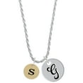 thumbnail image 1 of Delight Jewelry Goldtone Disc 1/2'' Initial - s - Silvertone Script Initial Disc - G - Charm Necklace, 20"+3", 1 of 4