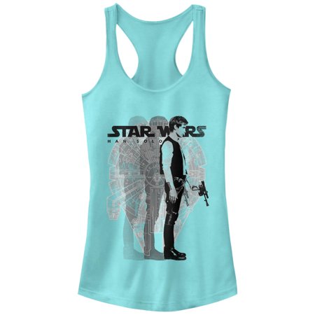 Junior s Star Wars Millennium Falcon Han Solo Racerback Tank Top Cancun X Large