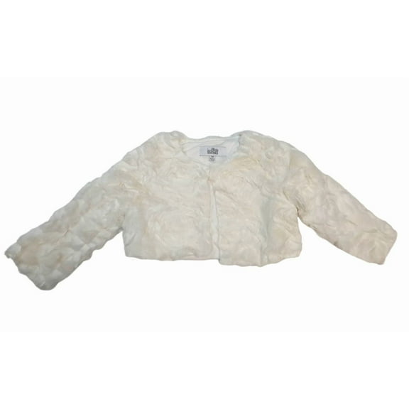 BADGLEY MISCHKA Girl's Faux Fur Belle Bolero, White, Small