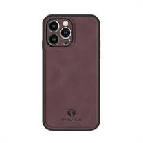 Dteck Luxury Retro Slim Back Phone Case for iPhone 15 Pro Max,Military Grade Shockproof Portective PU Leather Soft TPU Bumper Cover for Magnetic Car Mount Holder,Winered