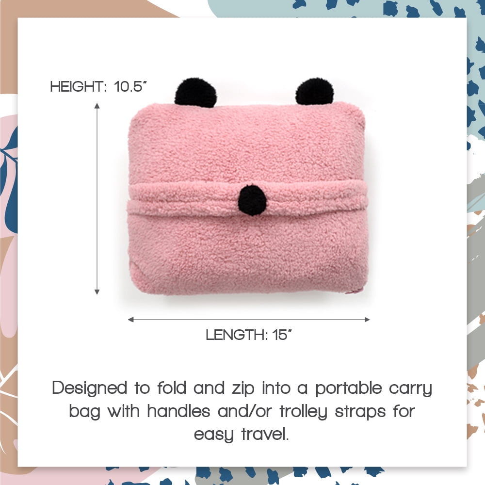 Tenby Wearable Blanket with Sleeves for Women and Men, Oversized One Size Sherpa Blanket Hoodie Sweatshirt with Front Pocket, Foldable Portable Travel Pillow with Handle and Trolley Straps, Pink