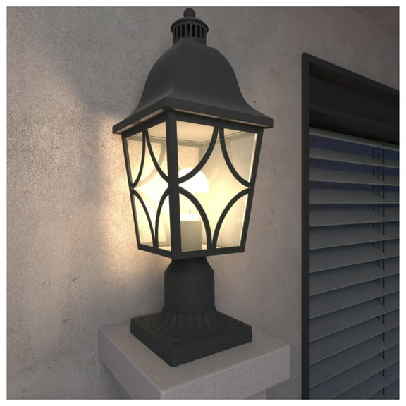 Outdoor Post Lights, Waterproof Lamp Post Light Fixture - Aluminum & Glass for Garden, Patio, Pathway (1 Pack)