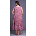 thumbnail image 2 of Bimba Rose Pâle3 Chemises de Nuit en Coton à Imprimé Artistique de Fleurs pour Femmes Robe Sans Manches Tenue de Nuit Robe Maxi Moyen, 2 of 6
