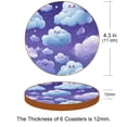 thumbnail image 3 of Cloud 6Pcs Round Microfiber Leather Car Coasters, 11x11 cm/4.3x4.3 in, Cup Holder Coasters for Car, Drink Absorbent Car Coasters, Slip Car Coaster Set, 3 of 6