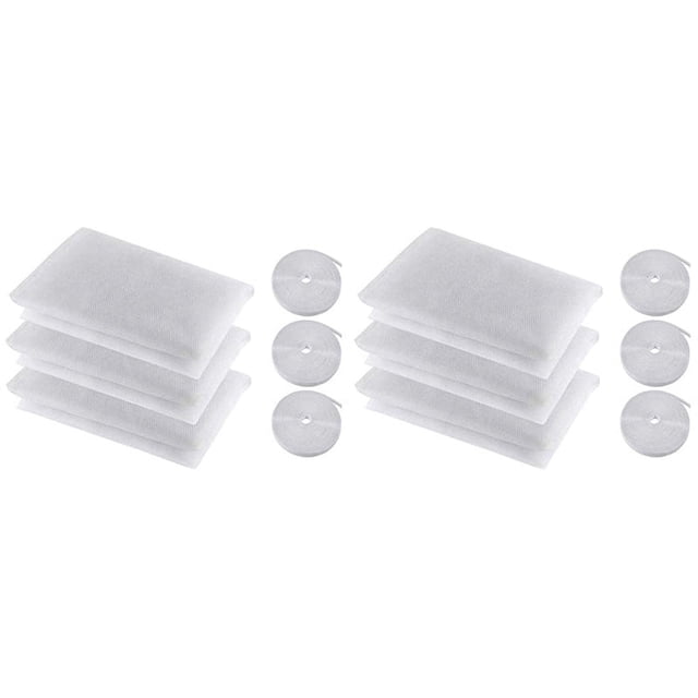 Mosquitera para Ventana, 6 Piezas de Mosquitera Mosquitera Mosquitera Mosquitera Y 6 Rollos de Cintas Autoadhesivas