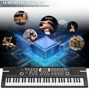 Mixfeer 61 Key Keyboard Piano, Electronic Piano with Built-In Speaker, Microphone, Sheet Stand and Power Supply, Portable Keyboard for Beginners, Pink