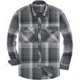 thumbnail image 1 of Alimens & Gentle Camisas casuales de franela a cuadros de manga larga con botones y ajuste regular para hombre, 1 of 4