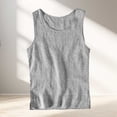 thumbnail image 4 of Linen Tank Tops for Men Summer, Solid Color Casual Sleeveless T Shirts, Grey L, 4 of 7