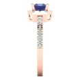 thumbnail image 3 of 0.89 ct Princess Cut Simulated Tanzanite Halo Engagement Ring for Women in 18K Rose Gold, 3 of 5