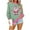 Christmas Sweatshirts-A18 Hot Pink, variant on Mifsaly Oversized Christmas Sweatshirt for Women Striped Xmas Santa Print Shirts Long Sleeve Crewneck Loose Pullover Tops Drop Shoulder Funny T-Shirts 2025 Holiday